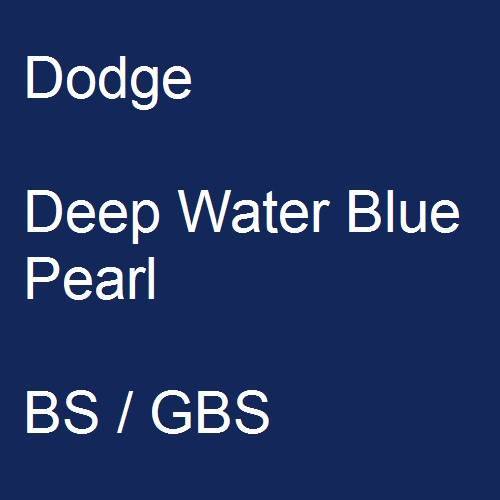 Dodge, Deep Water Blue Pearl, BS / GBS.